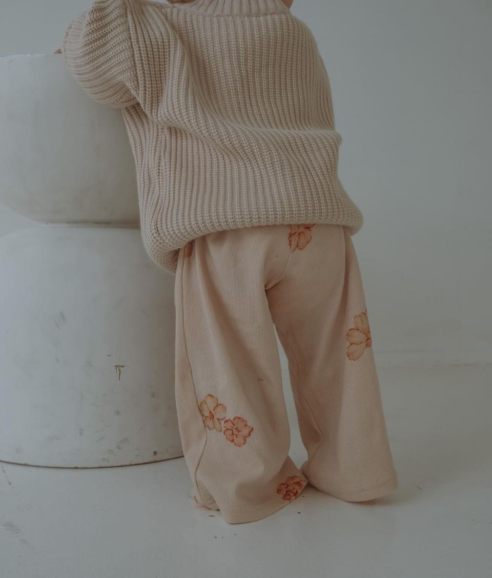 Floral Ribbed Pants