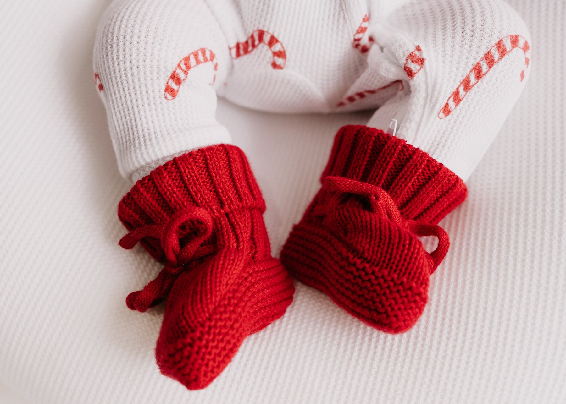 Knitted Booties | Rudolph Red