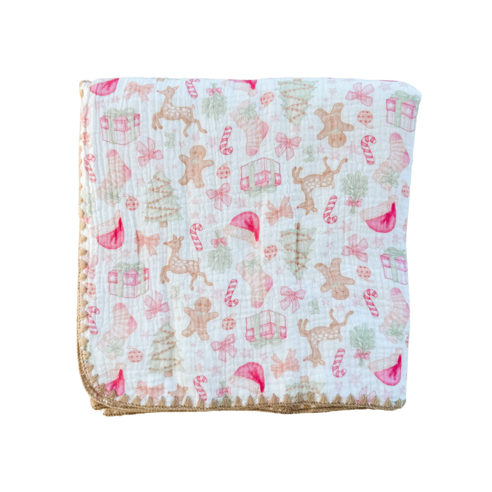 Crinkle Muslin Blanket | Santa Baby