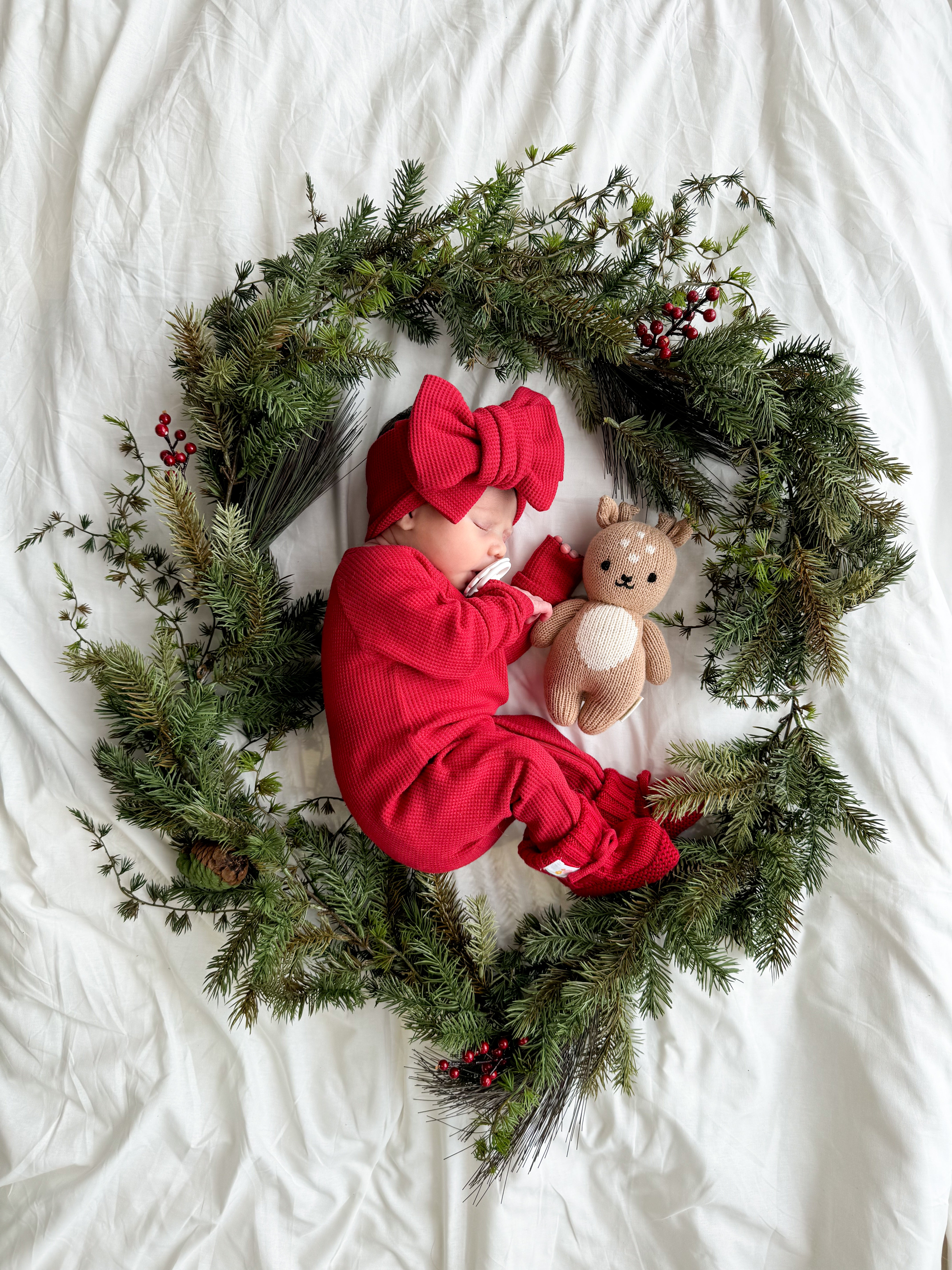 Frill Zip Romper | Rudolph Red