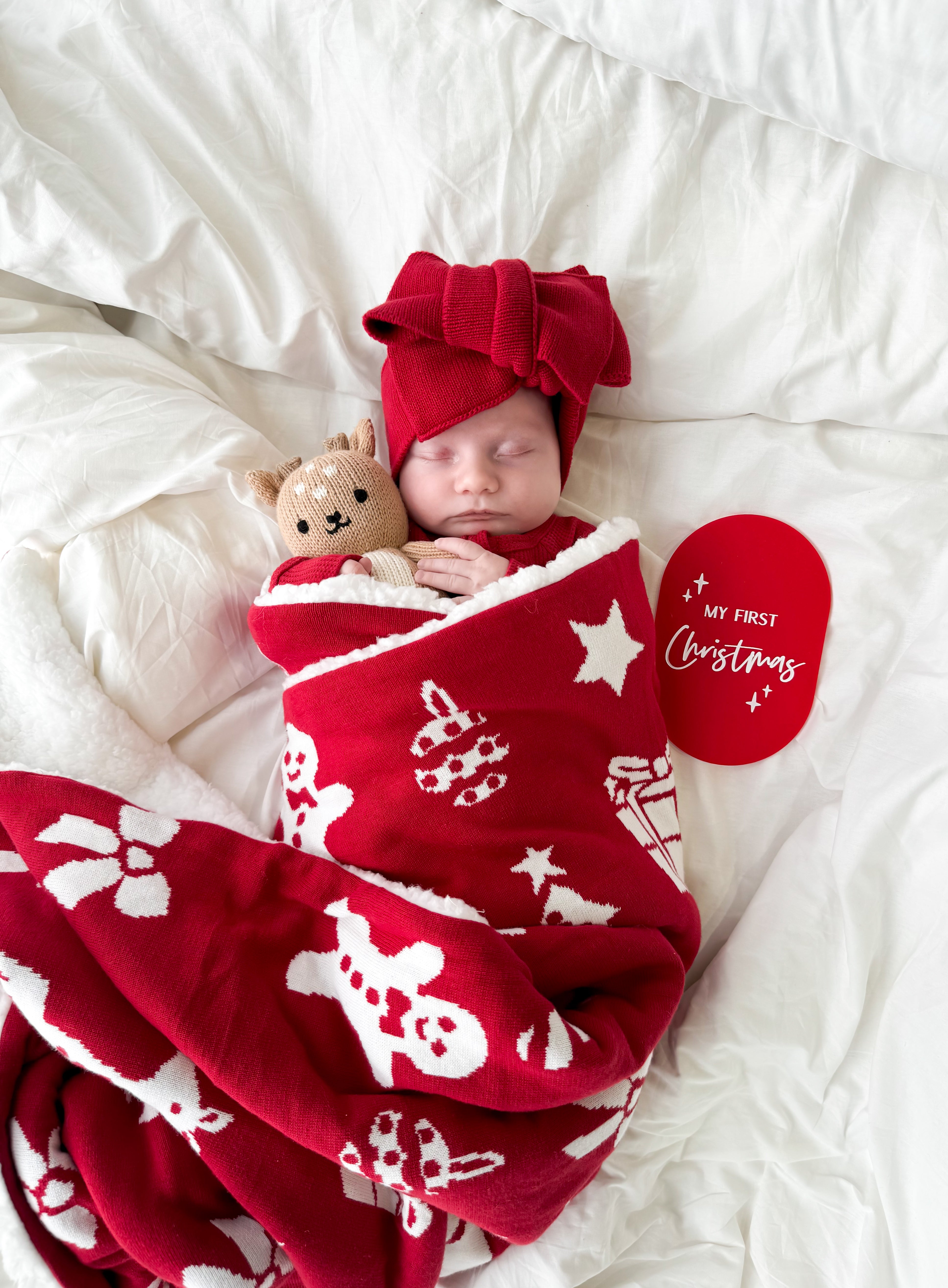 Knit Sherpa Blanket | Heirloom Christmas Rudolph