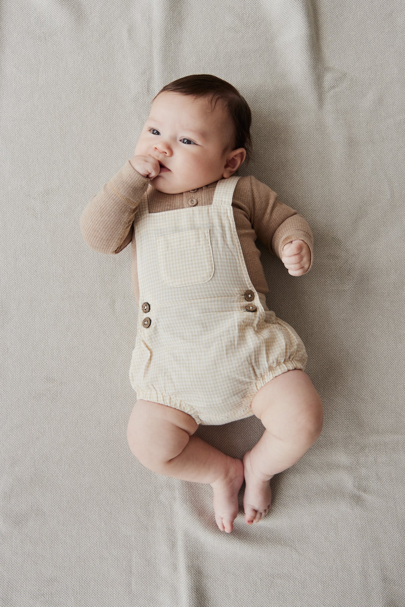 Organic Cotton Robin Romper | Sesame Gingham