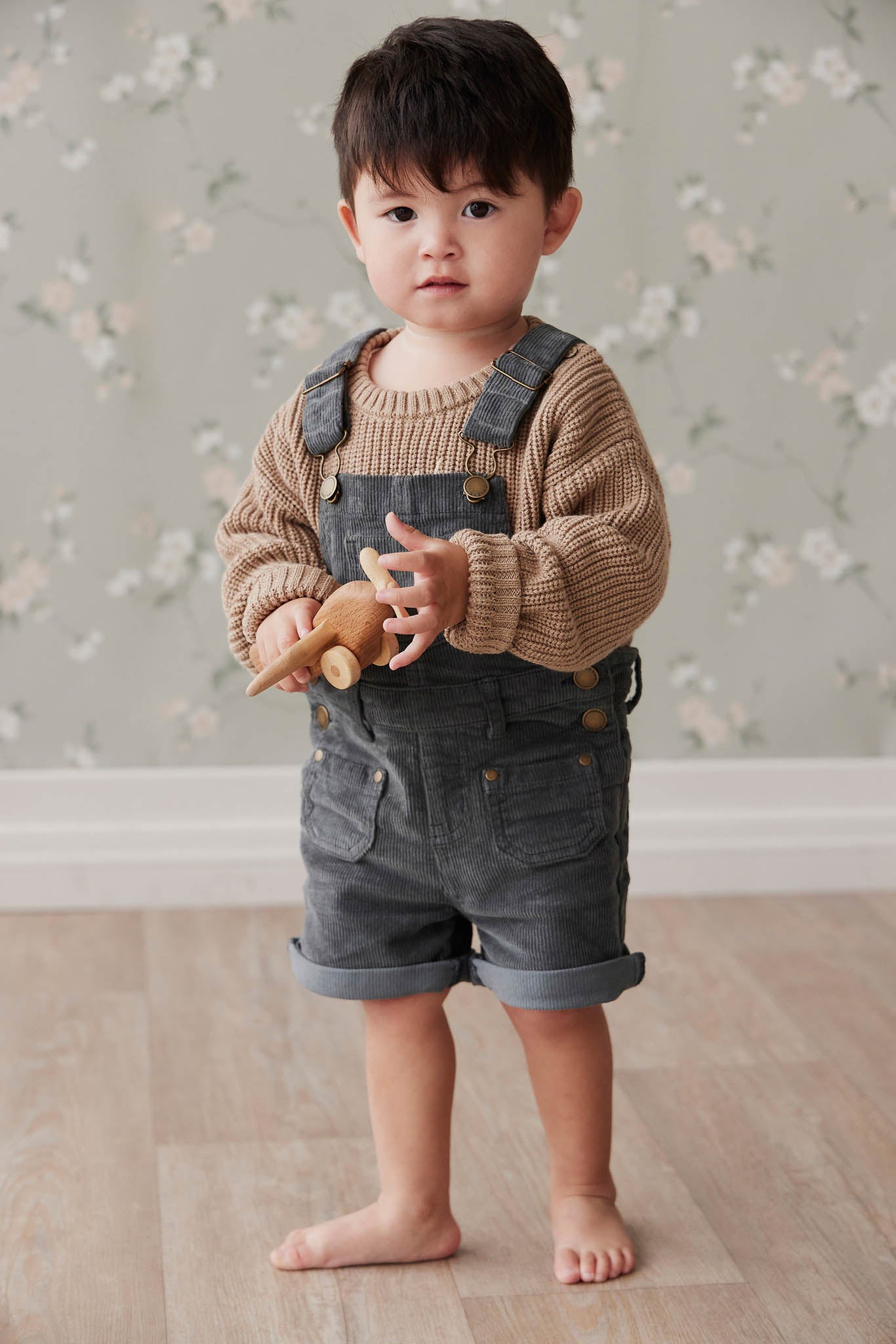 Chase Short Cord Overall | Smoke